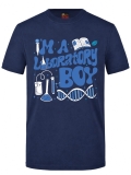 Laboratory Boy Baskılı Kısa Kol Lacivert Tişört (%100 Pamuk Penye Kumaş)