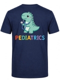 Pediatrics Dino Baskılı Kısa Kol Lacivert Tişört (%100 Pamuk Penye Kumaş)