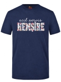 Floral Emergency Nurse Printed Short Sleeve Navy Blue T-Shirt (100% Cotton Jersey Fabric)