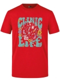 Clinic Life Printed Short Sleeve Red T-Shirt (100% Cotton Jersey Fabric)