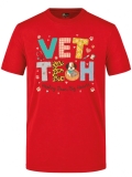 Tierarzt-Herz Bedrucktes Kurzarm T-Shirt in Rot (100% Baumwoll-Jersey)