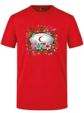 Botanische Schwesternhaube Bedrucktes Kurzarm T-Shirt in Rot (100% Baumwoll-Jersey)
