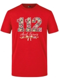 Schleifendetail 112 Paramedic Bedrucktes Kurzarm T-Shirt in Rot (100% Baumwoll-Jersey)