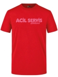 Emergency Service Cafe Printed Short Sleeve Red T-Shirt (100% Cotton Jersey Fabric)