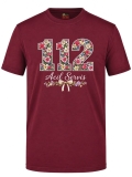 Schleifendetail 112 Paramedic Bedrucktes Kurzarm T-Shirt in Bordeaux (100% Baumwoll-Jersey)