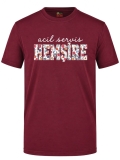 Florale Notaufnahme-Krankenschwester Bedrucktes Kurzarm T-Shirt in Bordeaux (100% Baumwoll-Jersey)