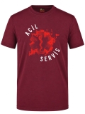 Paramedic Style Emergency Service Printed Short Sleeve Burgundy T-Shirt (100% Cotton Jersey Fabric)
