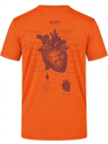 Anatomical Heart Printed Short Sleeve Orange T-Shirt (100% Cotton Jersey Fabric)