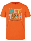 Veterinary Heart Printed Short Sleeve Orange T-Shirt (100% Cotton Jersey Fabric)
