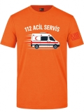 112 Emergency Service Printed Short Sleeve Orange T-Shirt (100% Cotton Jersey Fabric)