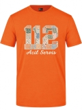 Floral 112 Emergency Service Printed Short Sleeve Orange T-Shirt (100% Cotton Jersey Fabric)