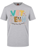 Veterinary Heart Printed Short Sleeve Grey Melange T-Shirt (100% Cotton Jersey Fabric)
