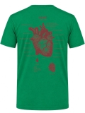 Anatomisches Herz Bedrucktes Kurzarm T-Shirt in Brasilgrün (100% Baumwoll-Jersey)