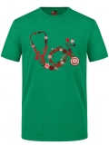 Blumen-Stethoskop Bedrucktes Kurzarm T-Shirt in Brasilgrün (100% Baumwoll-Jersey)
