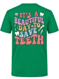 Save Teeth Baskılı Kısa Kol Brezilya Yeşili Tişört (%100 Pamuk Penye Kumaş)