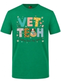 Veterinary Heart Printed Short Sleeve Brazil Green T-Shirt (100% Cotton Jersey Fabric)