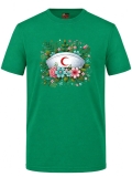 Botanical Nurse Cap Printed Short Sleeve Brazil Green T-Shirt (100% Cotton Jersey Fabric)