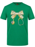 Floral Bow and Stethoscope Printed Short Sleeve Brazil Green T-Shirt (100% Cotton Jersey Fabric)