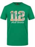 Floral 112 Emergency Service Printed Short Sleeve Brazil Green T-Shirt (100% Cotton Jersey Fabric)