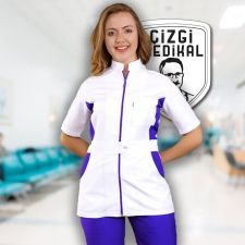 Side Model Short Sleeve Medical Scrubs