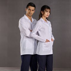 Women's Classic Collar Lab Coat (Alpaca Fabric)