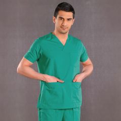 Surgery Green Classic Surgical Collar Scrubs Suit (Thin Fabric)