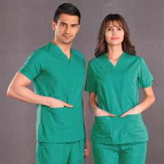 Surgery Green Classic Surgical Collar Scrubs Suit (Thin Fabric)