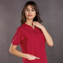Red Classic Surgical Collar Scrubs Suit (Thin Fabric)