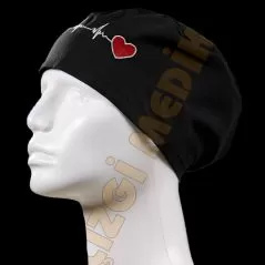 Embroidered Classic Caps- Black with Heart Rhythm