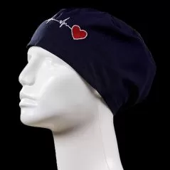 Embroidered Classic Caps- Navy Blue with Heart Rhythm