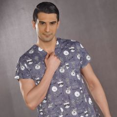 Bear Desenli Greys Takım (%100 Cotton Likra Kumaş)