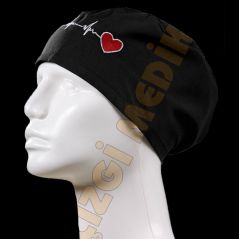 Embroidered Classic Caps- Black with Heart Rhythm
