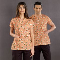 Tombik Arı Desenli Greys Takım (%100 Cotton Likra Kumaş)
