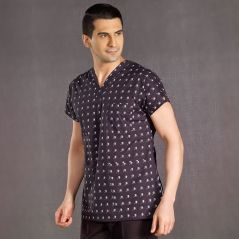 Çığlık Desenli Greys Takım (%100 Cotton Likra Kumaş)