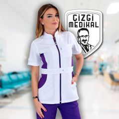 Side Model Short Sleeve Medical Scrubs