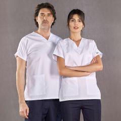 Dr Greys Model Top White Bottom Navy Blue Suit (Alpaca Fabric)