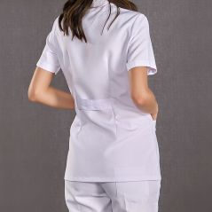 Women's Short Sleeve Short Classic Collar Doctor Apron (Alpaca Fabric)