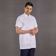 Men's Judge Collar Short Sleeve Short Apron (Alpaca Fabric)