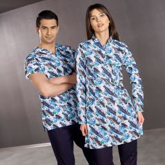 Single Top Patterned Hijab Nurse Shirt