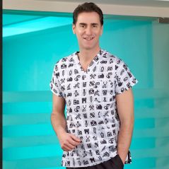 Comfort Cotton Dr Grays Model Surgical Single Top Scrubs (Cotton Fabric)