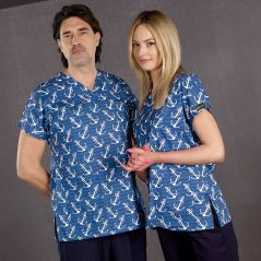 Çapa Desenli Greys Takım (%100 Cotton Likra Kumaş)