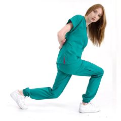 Surgery Green Jogger Lux Lycra Greys Suit