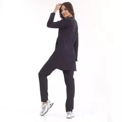 Navy Blue Lux Lycra Zippered Hijab Suit