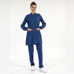 Petrol Blue Lux Lycra Judge Collar Hijab Suit