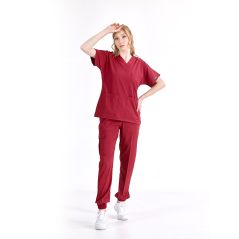 Burgundy Jogger Lux Lycra Greys Suit