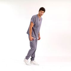 Lead Gray Jogger Lux Lycra Greys Suit