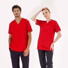 Red Silva Lux Lycra Single Top