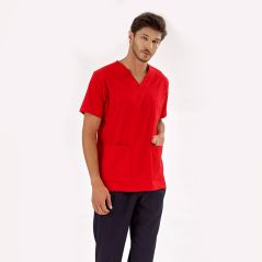 Red Silva Lux Lycra Single Top
