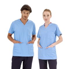 Light Blue Silva Lux Lycra Single Top