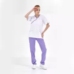 Lila Kruvaze Yaka Takım (Lüks Likra Kumaş)